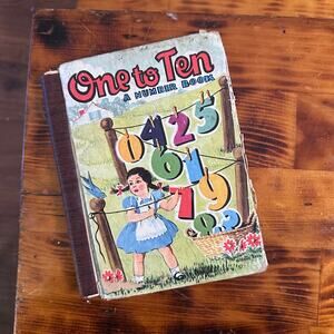 Vintage 1942 One To Ten A Number Book Small Hardcover Book